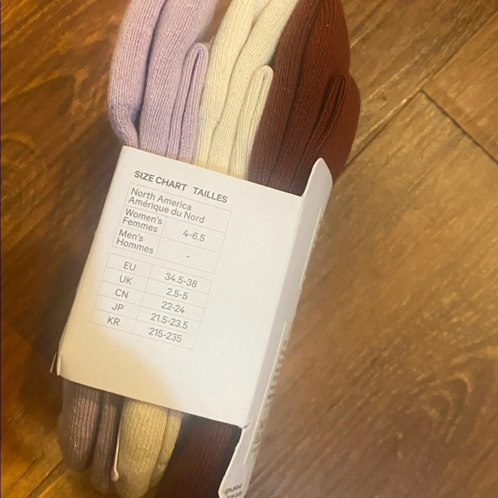 NWT Lululemon daily essential socks Multi 3 Pk Size; Medium